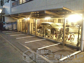 のサイクルポート・駐輪場 カーブポートシグマIII ミニ 縦連棟 積雪〜20cm対応 施工例