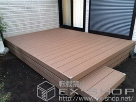 のウッドデッキ リウッドデッキ 200＋独立式 リウッドステップ 2型＋床下囲い 2段 正面・片側面タイプ 施工例