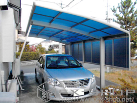のカーポート レイナポートグラン　積雪〜20cm対応＋サイドパネル＋着脱式サポート 標準・ハイルーフ兼用 2本入り1セット 施工例