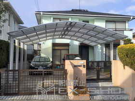 のカーポート リベルポートシグマIII 1500 延長 3台用 標準後枠 積雪〜50cm対応 施工例