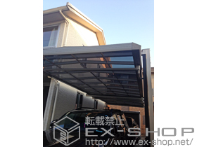 のカーポート マルチスクエア フラット屋根 縦連棟 片支持タイプ 積雪〜20cm対応 施工例