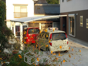 のカーポート レイナポートグラン 延長　積雪〜20cm対応＋着脱式サポート 標準・ハイルーフ兼用 2本入り×1セット 施工例