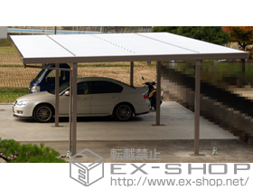 のカーポート テリオスポートIII 1500 4台用 横連棟 角柱6本仕様 積雪〜50cm対応 施工例