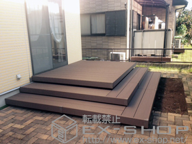 のウッドデッキ リウッドデッキ 200＋段床セット 正面・片側面タイプ 2段 施工例