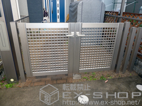 の門扉 エクスライン門扉3型 両開き 門柱使用 施工例