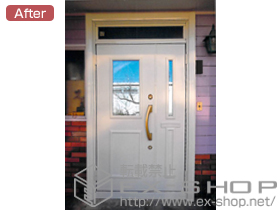 の玄関ドア リシェント断熱仕様 20親子仕様ランマ付きポスト付L C3型 施工例