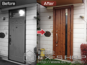 の玄関ドア リシェントアルミ仕様 22片開き(ランマなし)R J3型 施工例