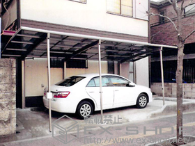 のカーポート カーブポートシグマIII 延長 積雪〜20cm対応＋着脱式サポート　ロング柱23用　1本入り×3セット 施工例