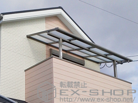 のバルコニー・ベランダ屋根 ライザーテラスII F型 屋根タイプ 単体 積雪〜20cm対応＋壁付け物干し 標準タイプ 2本入×1 施工例