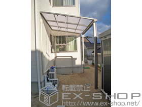 のテラス屋根 ライザーテラスII F型 テラスタイプ 単体 積雪〜20cm対応＋吊下げ物干し ロング 2本入×1 施工例