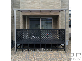 のテラス屋根 ライザーテラスII F型 テラスタイプ 単体 積雪〜20cm対応＋ライザーテラスII F型用屋根材ホルダー 施工例