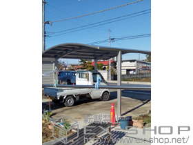 のカーポート レイナツインポートグラン　積雪〜20cm対応＋水平式物干し　2本入り×2セット　標準＋屋根ふき材補強部品セット（2セット） 施工例