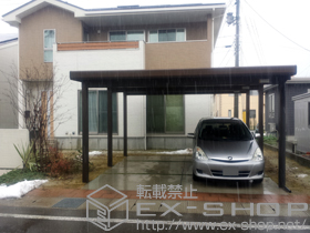 のカーポート ジーポートneo Bタイプ 2台用 角柱6本柱 積雪〜100cm対応 施工例