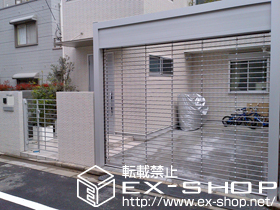 のガレージシャッター シングルシャッターS型 Fタイプ アルミ形材色 電動タイプ 1台用 施工例