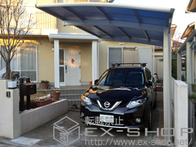 のカーポート レイナポートグラン　積雪〜20cm対応＋着脱式サポート　ハイルーフ柱仕様用　2本入り×1セット 施工例