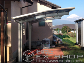 のカーポート プレシオスポート 積雪〜20cm対応＋収納式物干しセット2型 2本入り×1セット 施工例