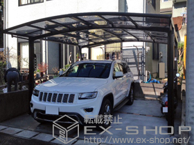 のカーポート カーブポートシグマIII ワイド 積雪〜20cm対応＋収納式物干し 標準タイプ 2本入り×1セット 施工例