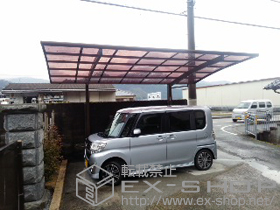 のカーポート レイナポートグラン　積雪〜20cm対応＋着脱式ｻﾎﾟｰﾄ 標準・ﾊｲﾙｰﾌ兼用 2本入り×1ｾｯﾄ 施工例