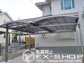 のカーポート マルチスクエア アール屋根 2台用(合掌) 両支持タイプ 積雪〜20cm対応 施工例