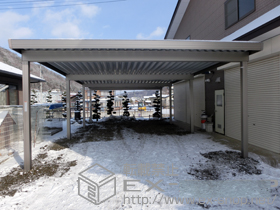 のカーポート テリオスポートIII 1500 4台用 縦連棟 角柱8本仕様 積雪〜50cm対応 施工例