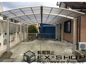 のカーポート レイナポートグラン M合掌 縦連棟　積雪〜20cm対応 施工例