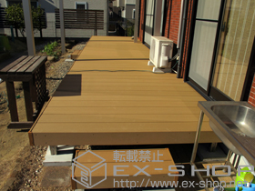 のウッドデッキ レストステージ 幕板納まり＋独立ステップ 施工例