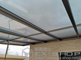 のバルコニー・ベランダ屋根 メニーウェル Ｆ型 1階設置 Ｆ1ＭＡ型 出幅移動納まり 積雪〜20cm対応＋アルファプロ部材＋吊り下げ物干し（ワイド） 標準2本入り 施工例