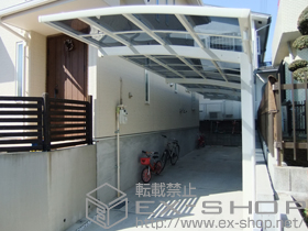 のカーポート レイナポートグラン 縦連棟　積雪〜20cm対応＋着脱式サポート 標準・ハイルーフ兼用 2本入り×2セット 施工例