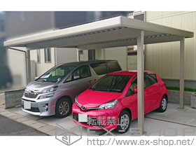 のカーポート レオンポートneo 2台用 角柱4本 標準鼻隠し 積雪〜50cm対応 施工例