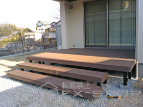 のウッドデッキ リウッドデッキ 200＋段床セット2段 正面タイプ 施工例