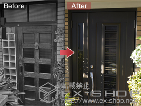 の玄関ドア リシェント H1型＋下枠フラット材・施工スペーサーセット 施工例