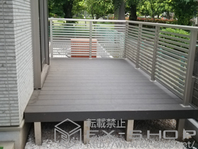 のウッドデッキ リウッドデッキ 200+シンプルモダンデッキフェンス7型 施工例