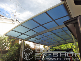 のカーポート レイナポートグラン　積雪〜20cm対応＋着脱式サポート(2本入り)＋屋根ふき材補強部品 施工例