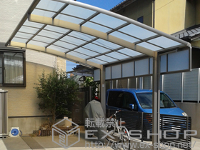 のカーポート カーブポートシグマIII 積雪〜20cm対応+カーブポートシグマIII用 サイドパネル 施工例