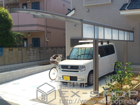 のカーポート カーブポートシグマIII 積雪〜20cm対応+カーブポートシグマIII 用サイドパネル 施工例