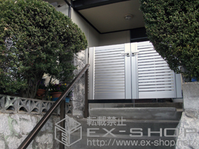 の門扉 エクスライン門扉5型 両開き　門柱使用 施工例