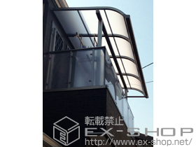 のバルコニー・ベランダ屋根 ライザーテラスII R型 屋根タイプ 単体 積雪〜20cm対応＋ライザーテラス用　物干しセット 施工例