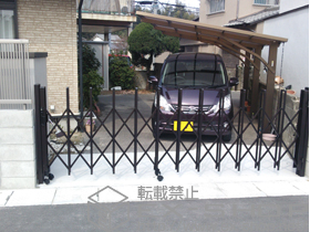 のカーゲート トリップゲート RB型 ノンレール 片開き 35S 施工例