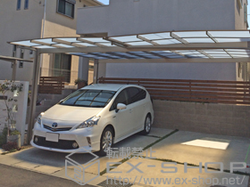 のカーポート エックスルーフ ワイド 積雪〜20cm対応 施工例