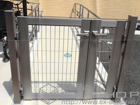 の門扉 ニューカムフィ11型門扉 両開き親子 門柱タイプ 施工例