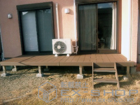 のウッドデッキ リウッドデッキ 200＋リウッドステップ5型 Sタイプ 2段 施工例