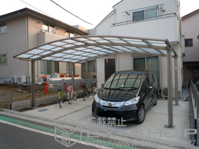 のカーポート カーブポートシグマIII ワイド 積雪〜20cm対応＋屋根材ホルダー 50タイプ用 施工例