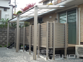 のカーポート エックスルーフ 独立前上がり テラスタイプ 連棟 積雪〜20cm対応 施工例