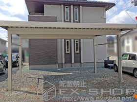 のカーポート ジーポートneo Aタイプ 2台用 角柱4本 標準鼻隠し 積雪〜100cm対応 施工例