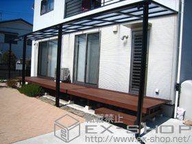 のテラス屋根 ライザーテラスII F型 テラスタイプ 三連棟 積雪〜20?対応 施工例