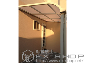 のテラス屋根 ライザーテラスII R型 テラスタイプ 単体 積雪〜20cm対応+収納式物干し　標準タイプ　2本入り 施工例