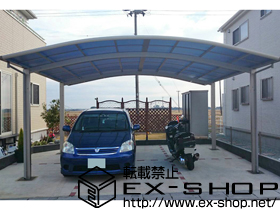 のカーポート レイナツインポートグラン　積雪〜20cm対応＋屋根ふき材補強部品 2セット 施工例