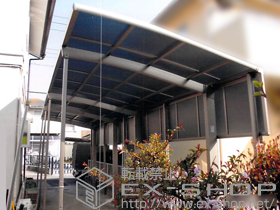 のカーポート カーブポートシグマIII 縦連棟 積雪〜20cm対応＋サイドパネル 施工例