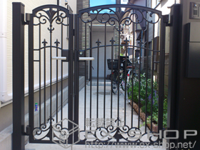 の門扉 フェスタA型 両開き親子 柱使用 施工例