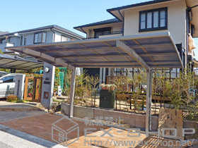 のカーポート カーブポートシグマIII 積雪〜20cm対応+屋根材ホルダー　50タイプ用 施工例